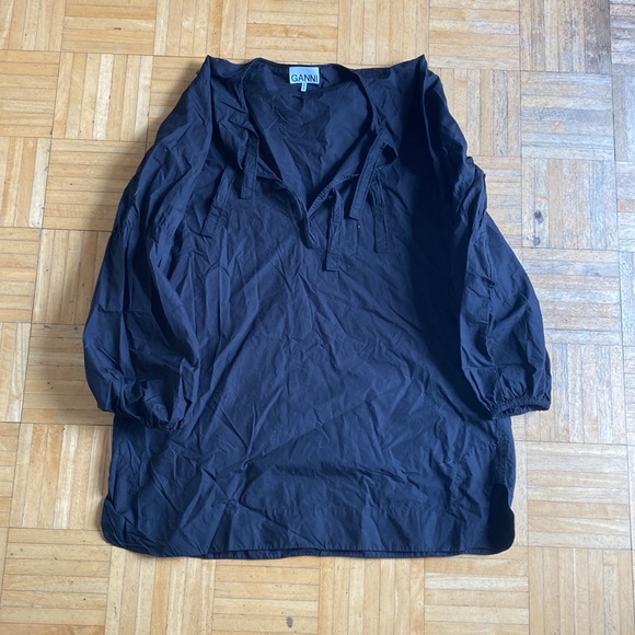 Ganni Bow Minidress, Black Medium - Large (40) - Picture 2 of 3